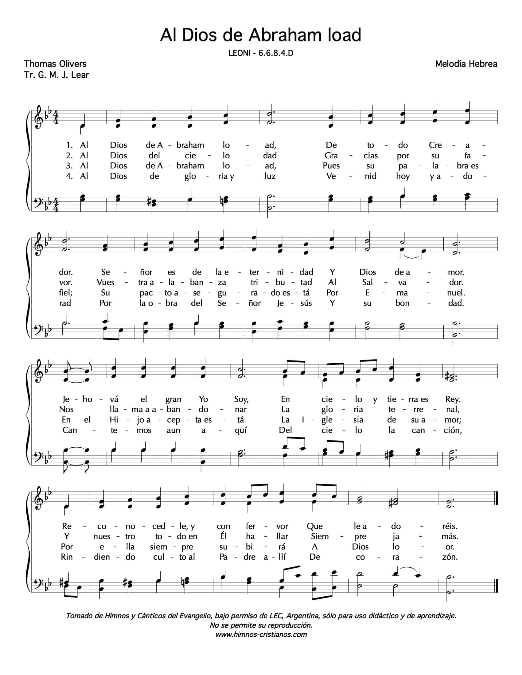 Al Dios de Abraham load - Himnos Cristianos